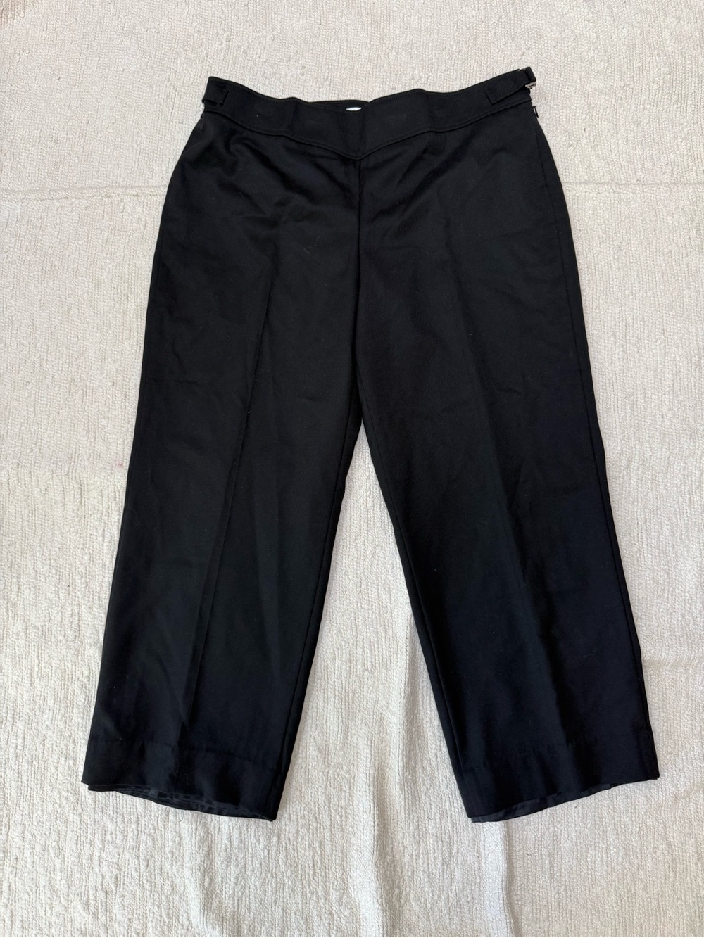 Talbots Cropped Wool Dress Pants Black Lined Size 14